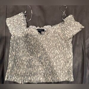 Forever 21 Textured Silver Blouse